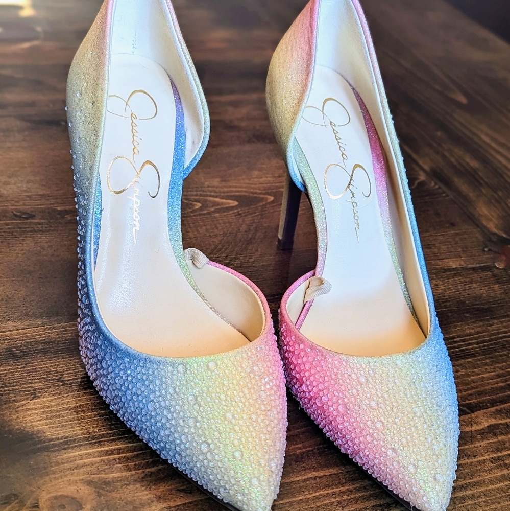 Jessica Simpson Rainbows stilettos